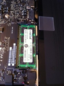Newly installed 8gb (2x4gb) Crucial RAM in MacBook Pro