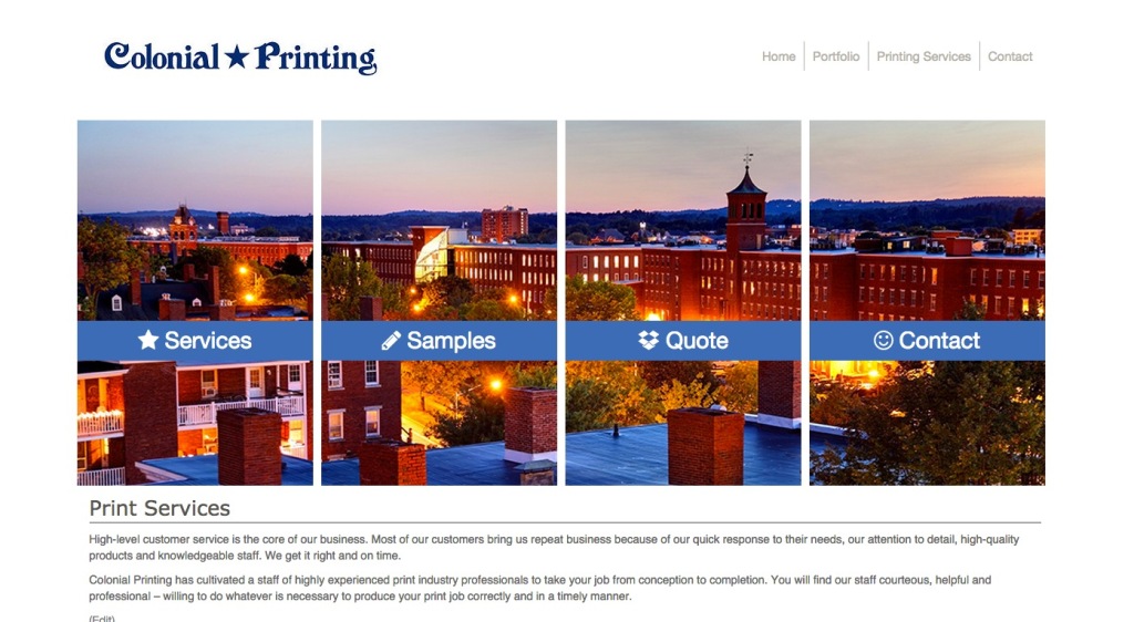 new Colonial printing website 