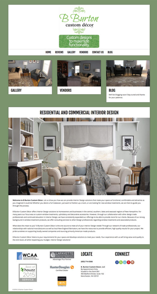 B Burton Custom Decor Website