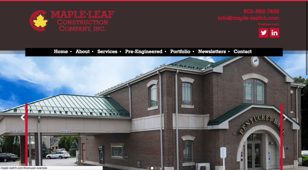 New Mobile-friendly Maple Leaf Construction Webpage
