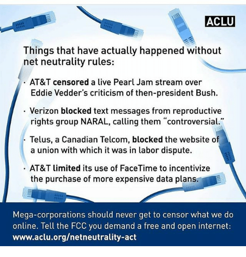 Things that have actually happened without net neutrality rules