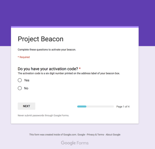 Google Beacon Activation