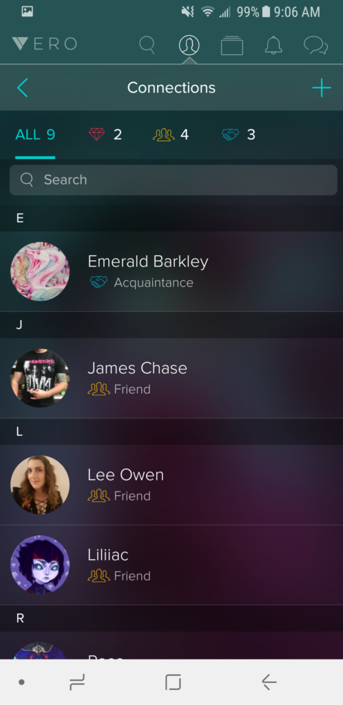 Vero Connections Tab Vero Connections Tab