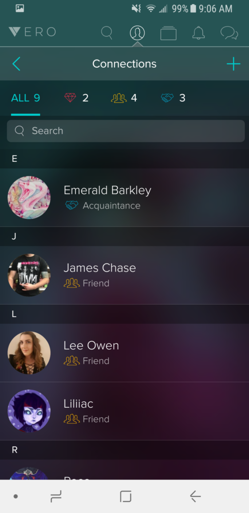 Vero Connections Tab