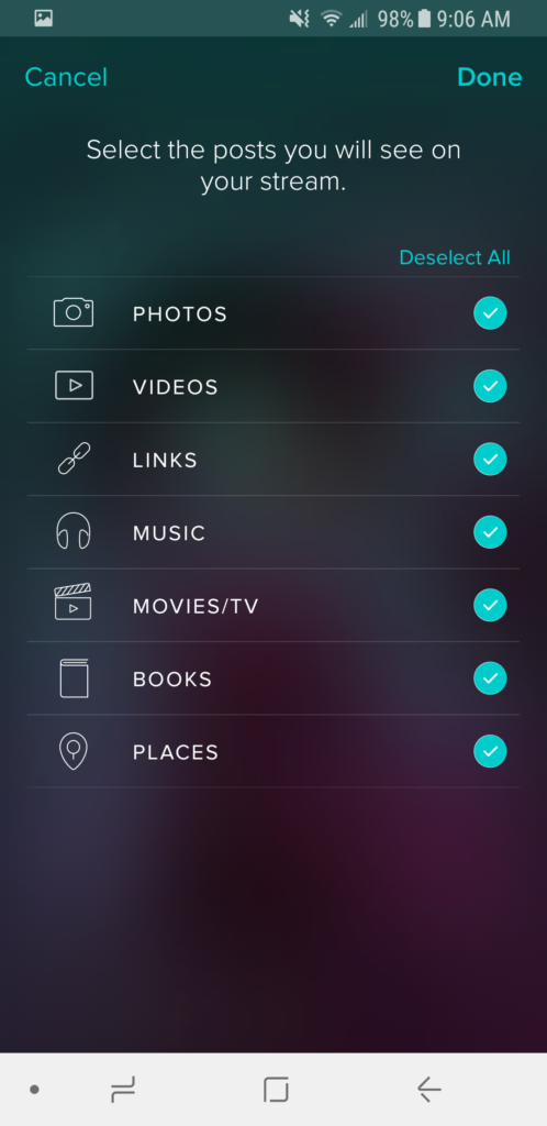 Post view Settings on Vero Post view Settings on Vero