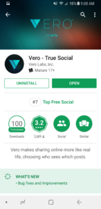 Vero on Google Play Store