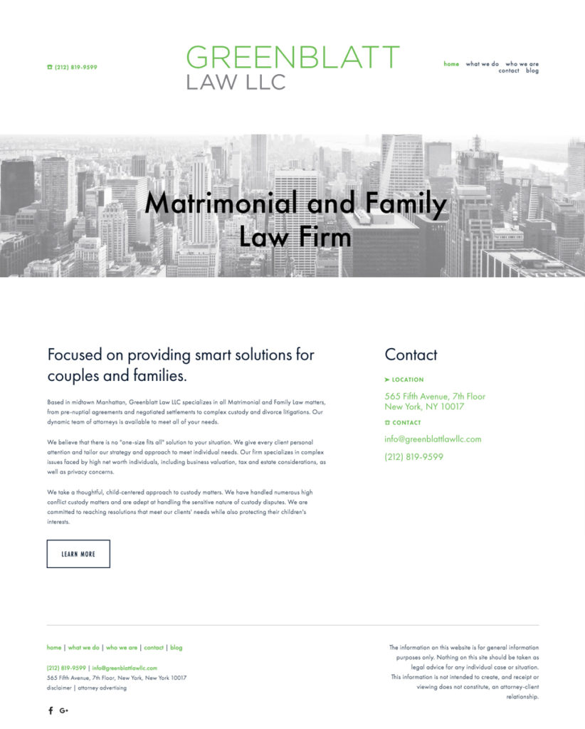 Greenblatt Law SquareSpace Site