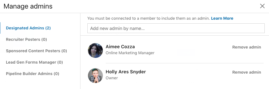 LinkedIn Admins