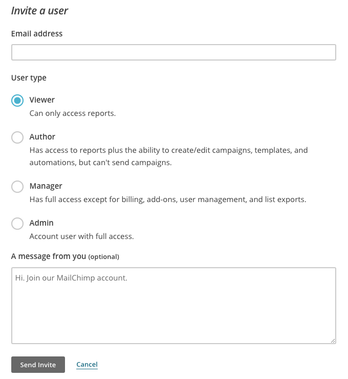 MailChimp Page Roles MailChimp Page Roles