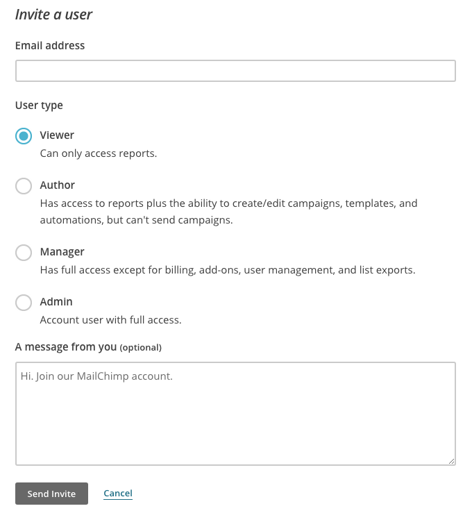 MailChimp Page Roles