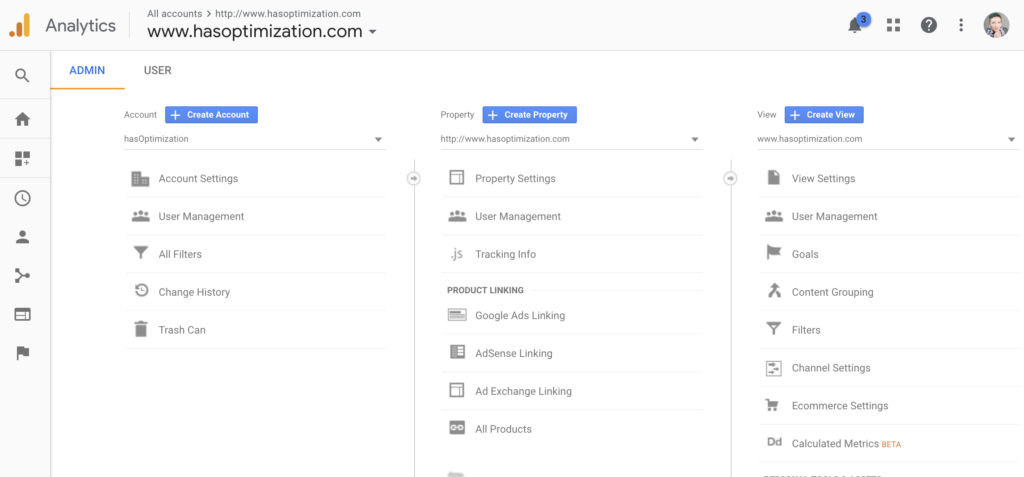 Google Analytics Admin