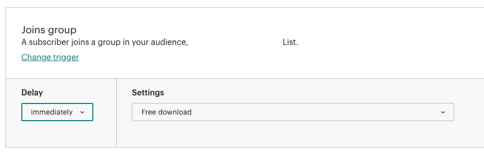 Joins group trigger in MailChimp