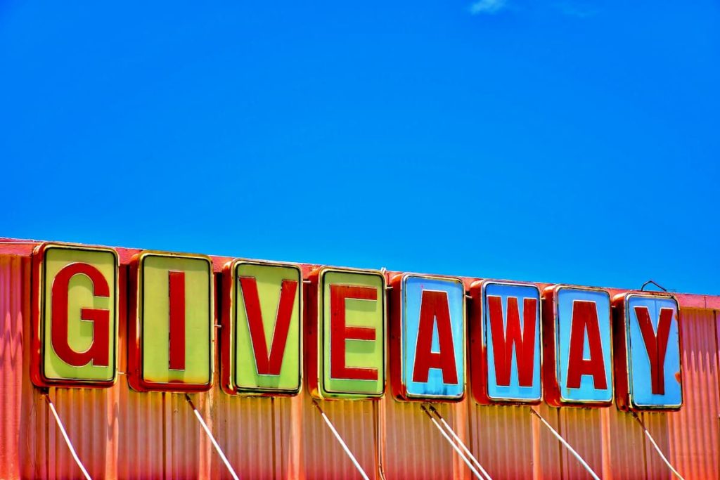 Giveaway sign Giveaway sign