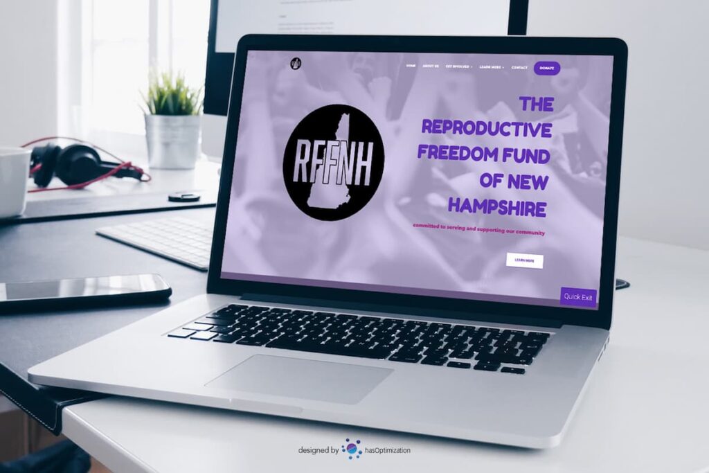 ReproFund website mocked up on a laptop.